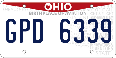 OH license plate GPD6339
