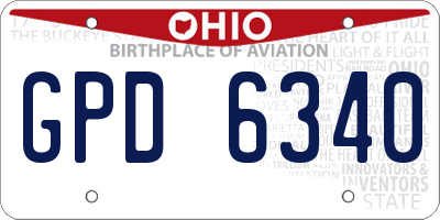 OH license plate GPD6340