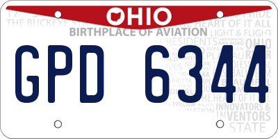 OH license plate GPD6344