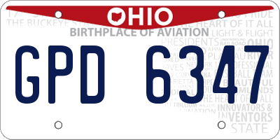 OH license plate GPD6347