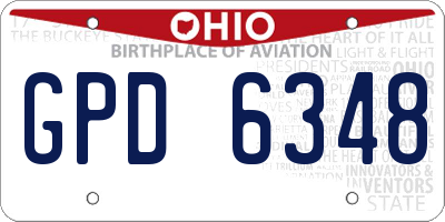 OH license plate GPD6348
