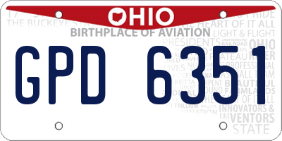 OH license plate GPD6351