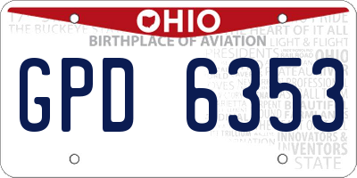 OH license plate GPD6353