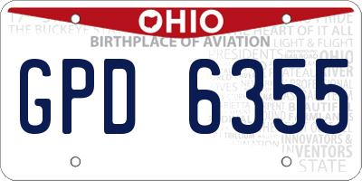 OH license plate GPD6355