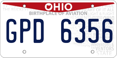 OH license plate GPD6356