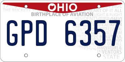 OH license plate GPD6357