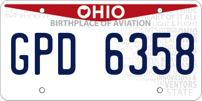 OH license plate GPD6358