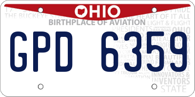 OH license plate GPD6359