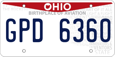 OH license plate GPD6360
