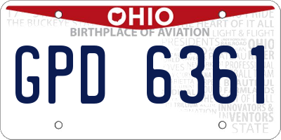OH license plate GPD6361