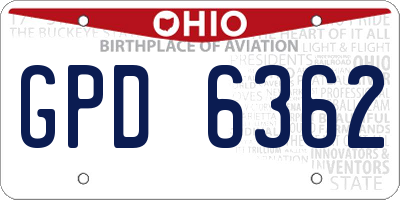 OH license plate GPD6362