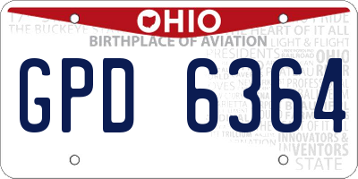 OH license plate GPD6364