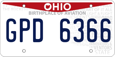 OH license plate GPD6366
