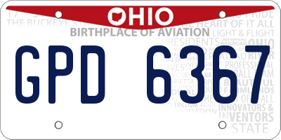 OH license plate GPD6367