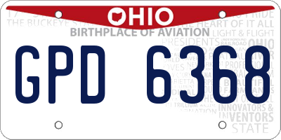 OH license plate GPD6368