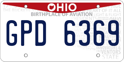 OH license plate GPD6369