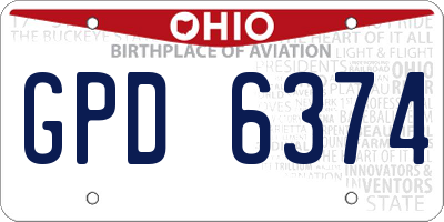 OH license plate GPD6374