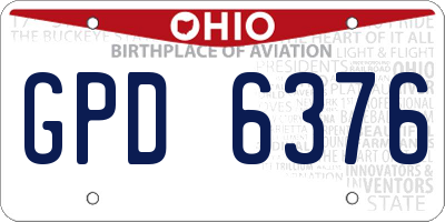 OH license plate GPD6376