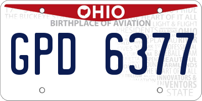 OH license plate GPD6377