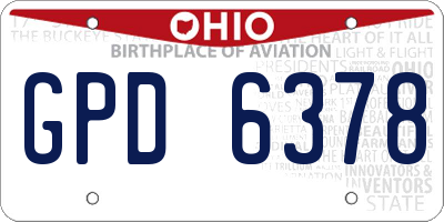OH license plate GPD6378