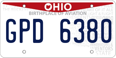OH license plate GPD6380