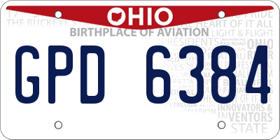 OH license plate GPD6384