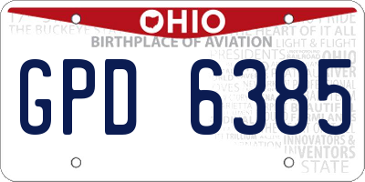 OH license plate GPD6385