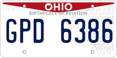 OH license plate GPD6386