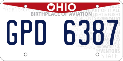OH license plate GPD6387