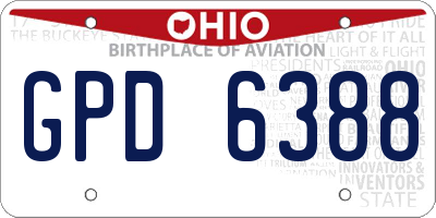 OH license plate GPD6388