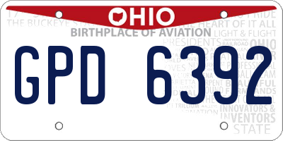 OH license plate GPD6392