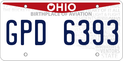OH license plate GPD6393