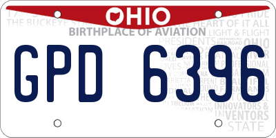 OH license plate GPD6396