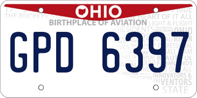 OH license plate GPD6397
