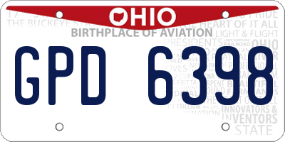 OH license plate GPD6398