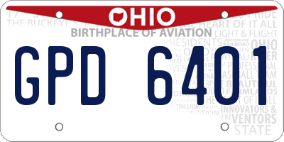 OH license plate GPD6401