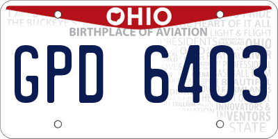 OH license plate GPD6403