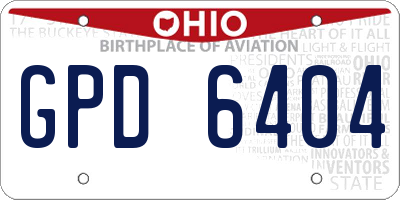 OH license plate GPD6404