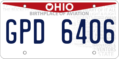 OH license plate GPD6406