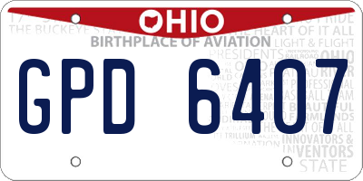 OH license plate GPD6407