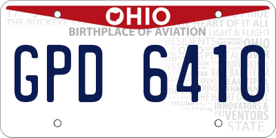 OH license plate GPD6410