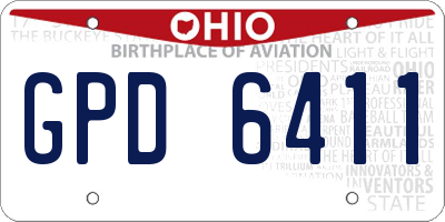 OH license plate GPD6411