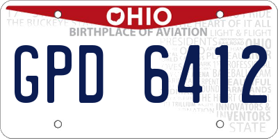 OH license plate GPD6412