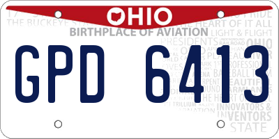 OH license plate GPD6413