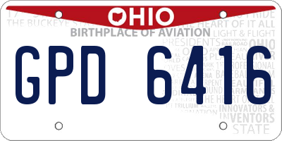 OH license plate GPD6416