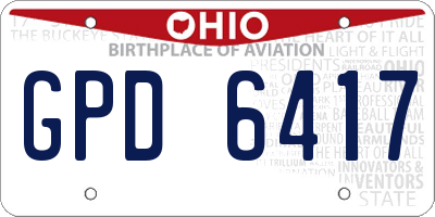 OH license plate GPD6417