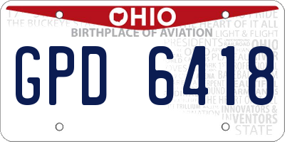 OH license plate GPD6418