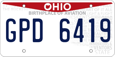 OH license plate GPD6419