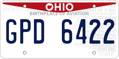 OH license plate GPD6422