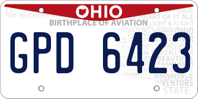 OH license plate GPD6423